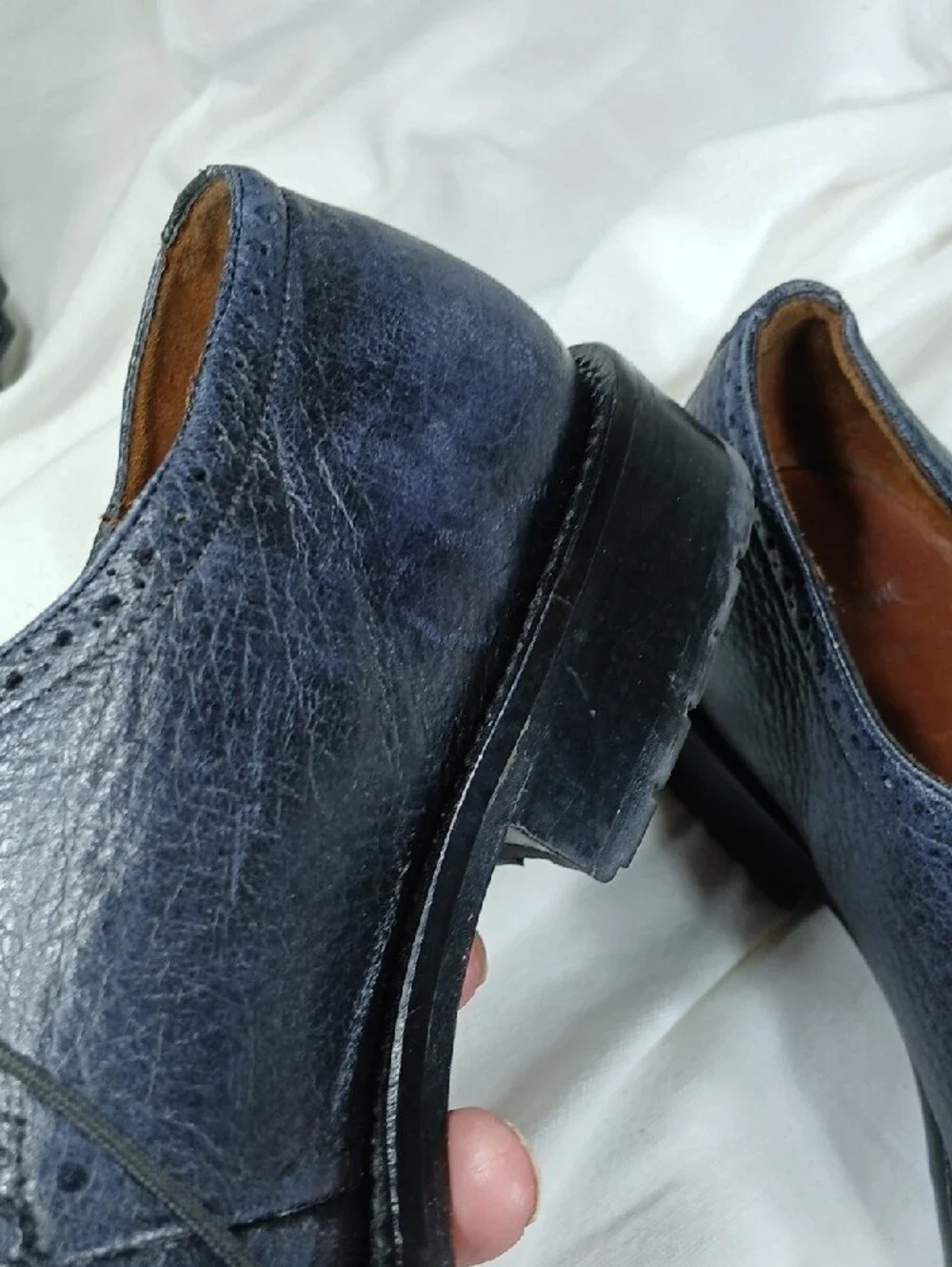 Alan Payne Men's Black Blue Leather Dress Shoes - Classic Lace-Up